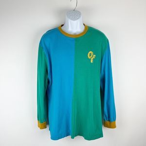 Odd Future OFWGKTA Blue Green Yellow Long Sleeve T-Shirt Size Large FLAW